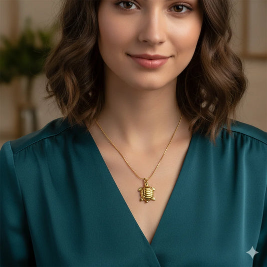 Turtle Power Necklace Anti-tarnish Gold plated