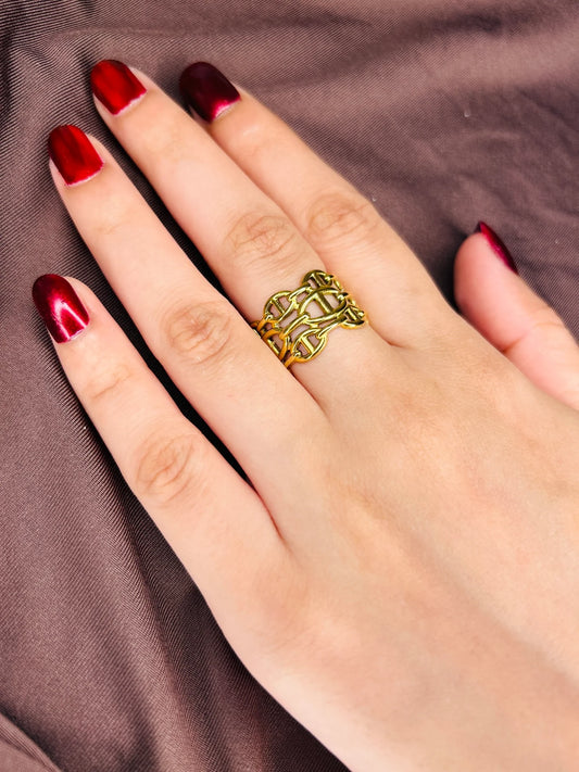 Cage ring Anti-tarnish Gold plated