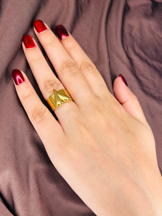 Heart ring Anti-tarnish Gold plated