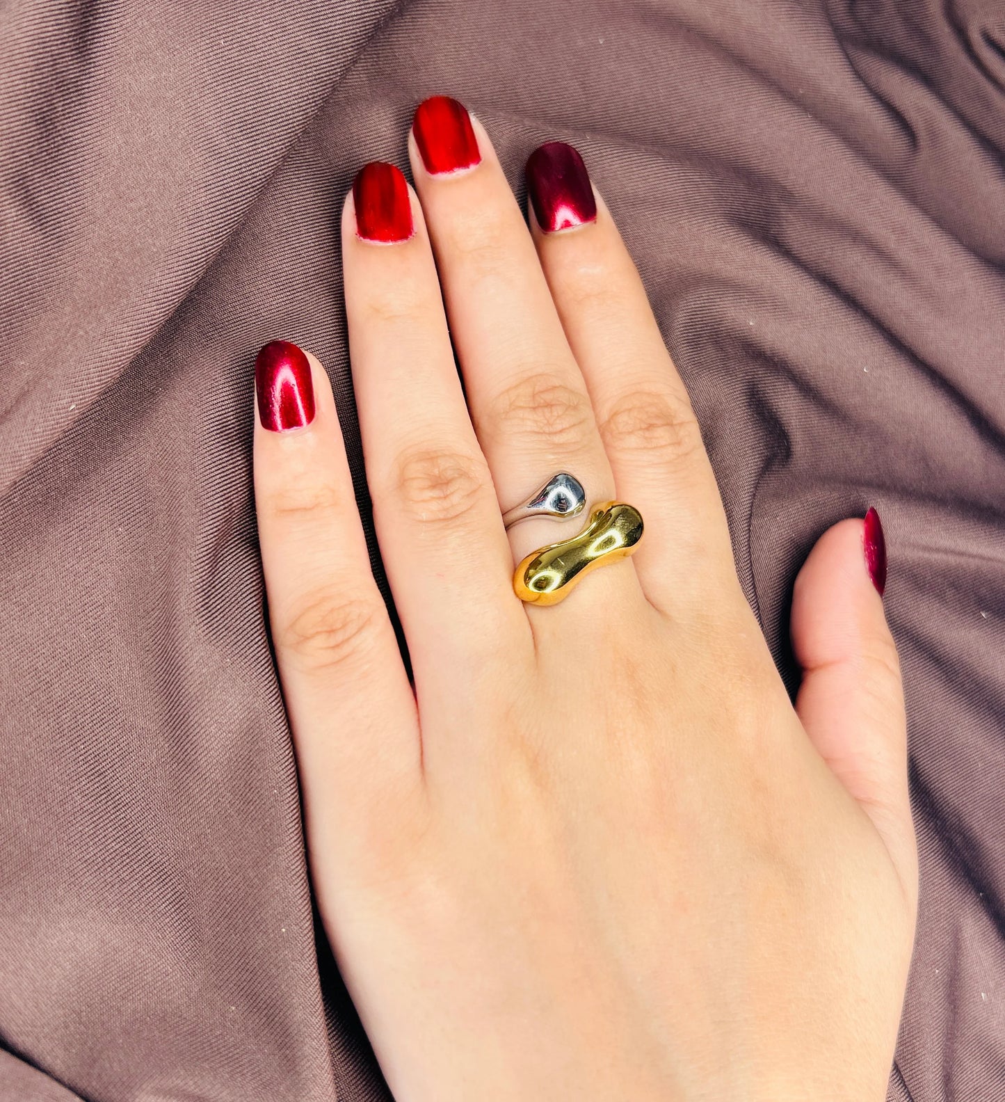 Wavy Ring Anti-tarnish Gold and silver plated