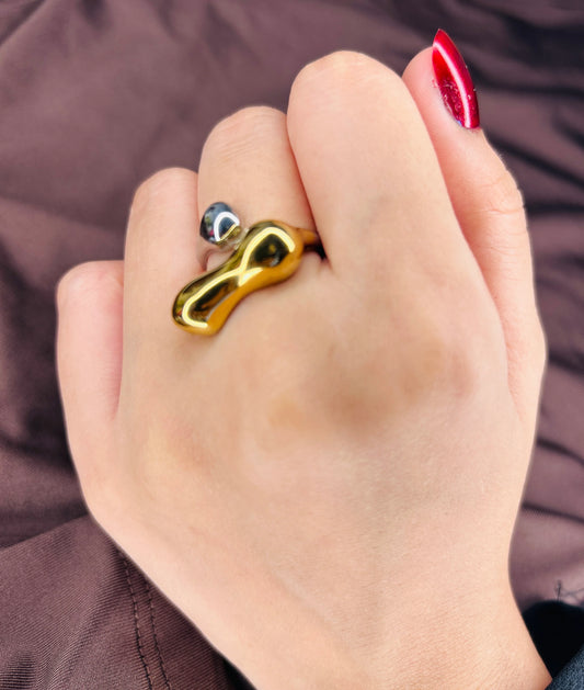 Wavy Ring Anti-tarnish Gold and silver plated