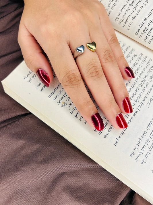 Two Heart Ring Anti-tarnish Gold and silver plated