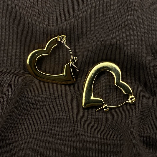 Love loop hoop Earring Anti-tarnish Gold plated
