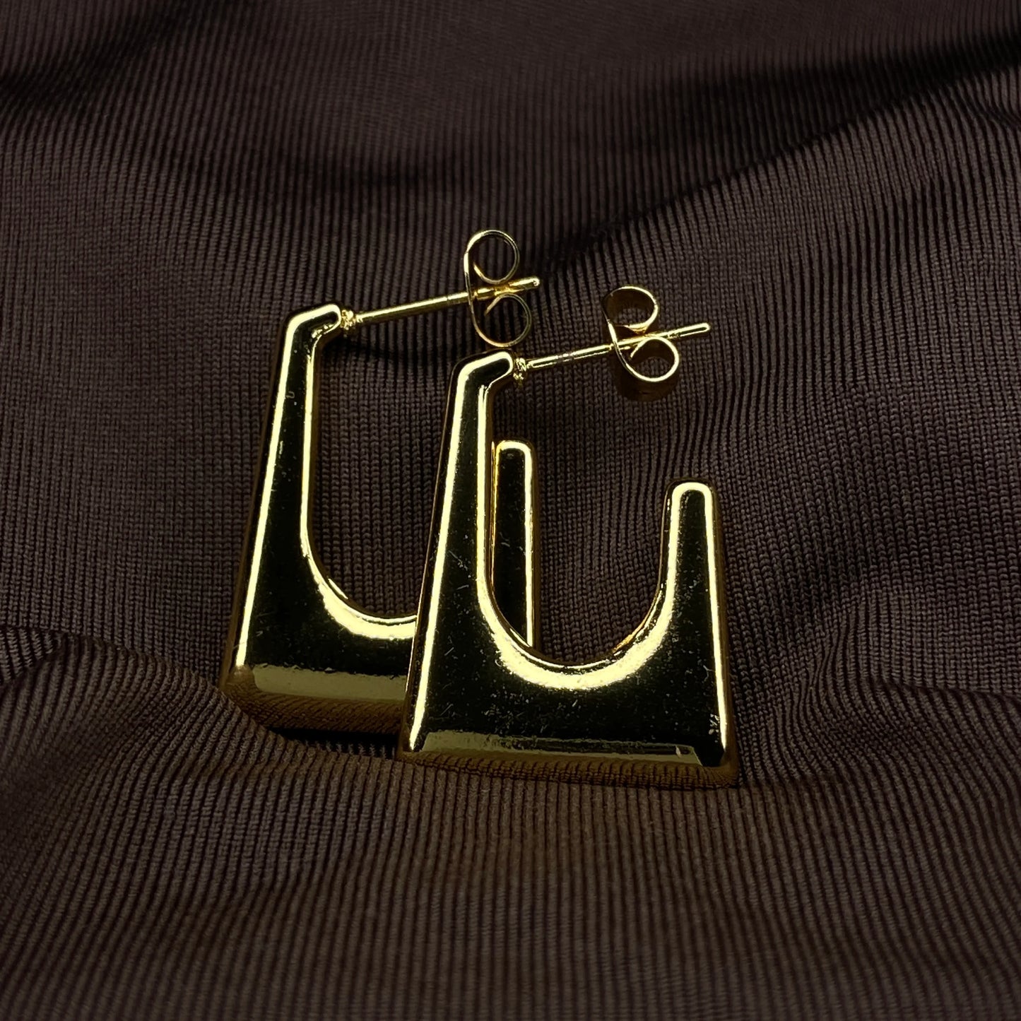 Geometric chic hoop Earring Anti-tarnish Gold plated