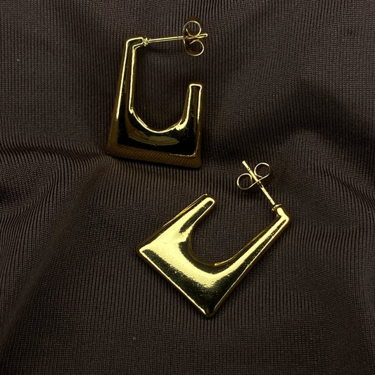 Geometric chic hoop Earring Anti-tarnish Gold plated