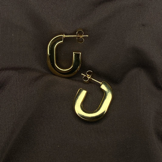 U-fit golden hoop Earring Anti-tarnish Gold plated