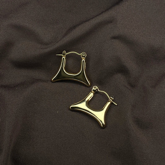 Golden glow hoop Earring Anti-tarnish Gold plated