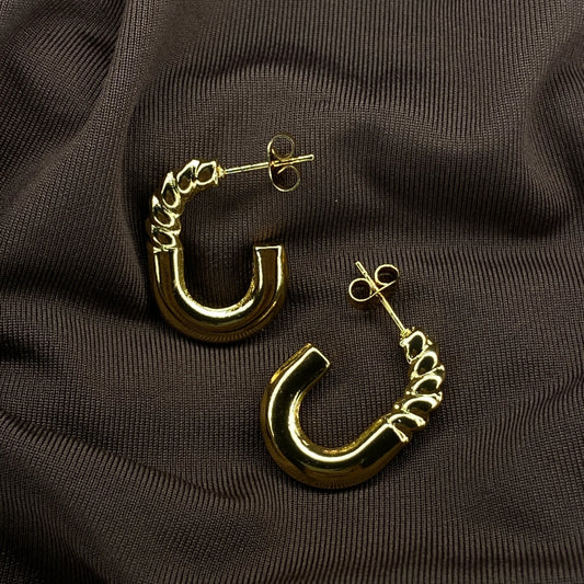 Halo golden hoop Earring Anti-tarnish Gold plated