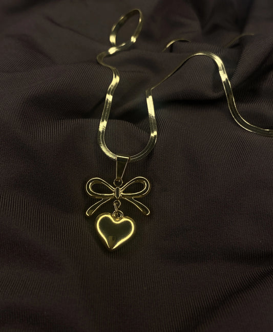 Bow-heart Necklace