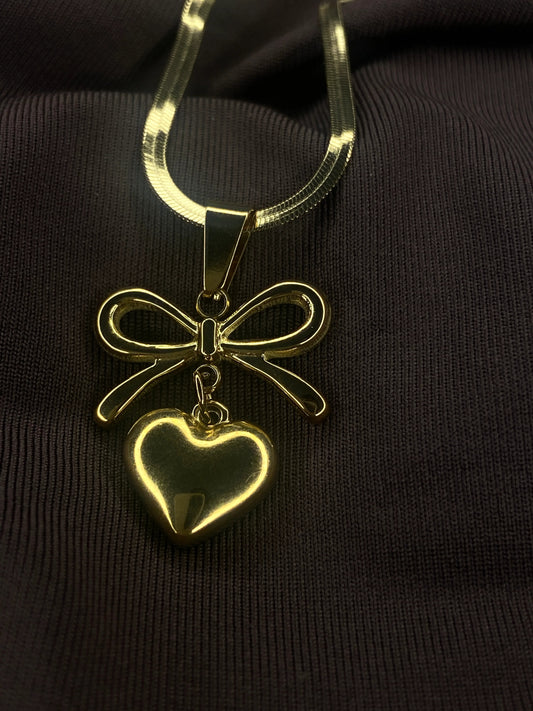Bow-heart Necklace