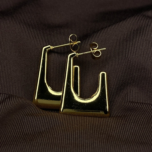 Geometric chic hoop Earring Anti-tarnish Gold plated