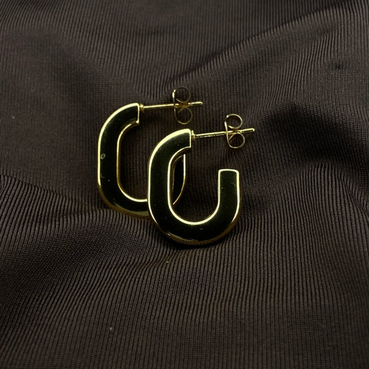 U-fit golden hoop Earring Anti-tarnish Gold plated