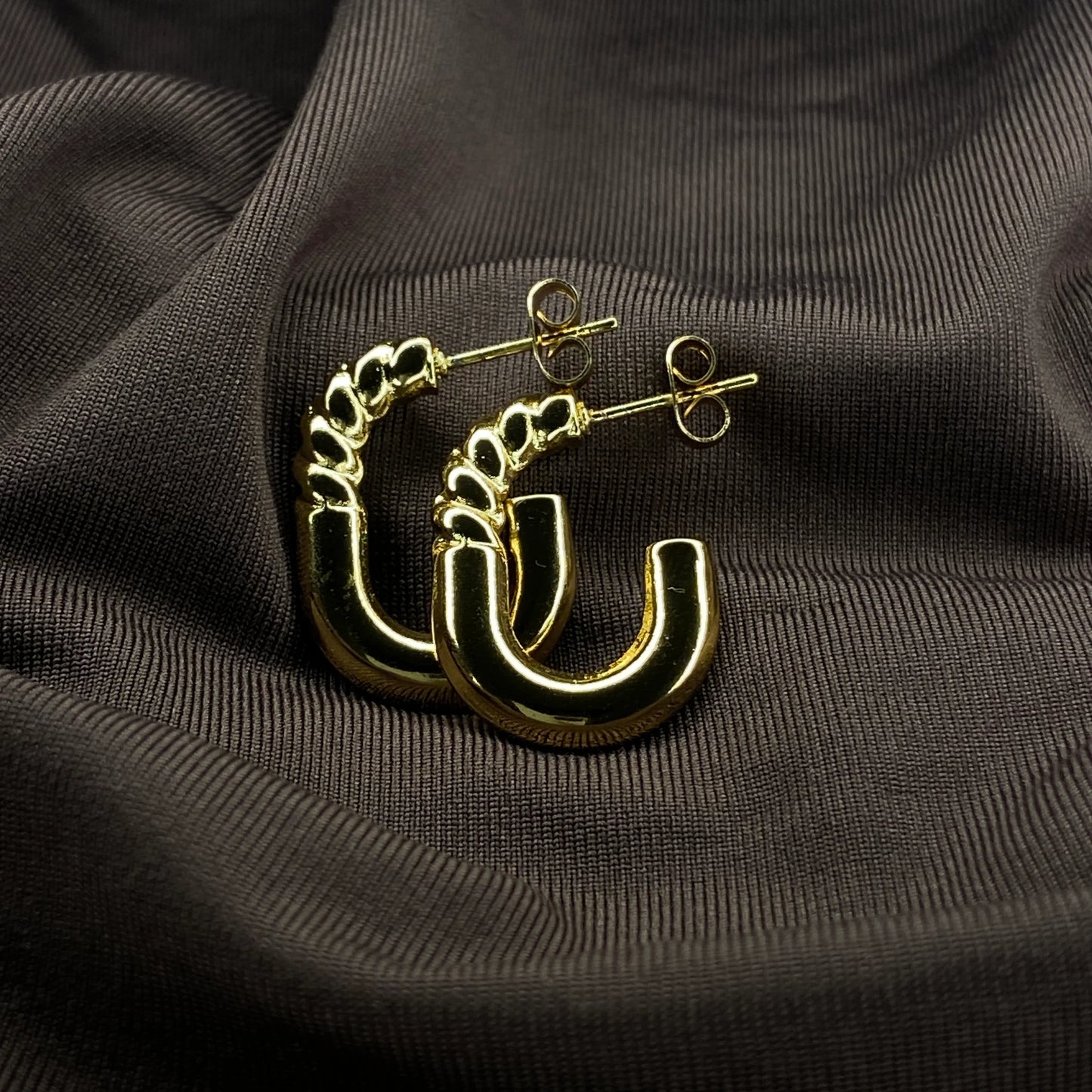 Halo golden hoop Earring Anti-tarnish Gold plated