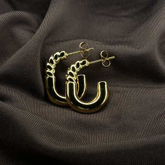 Halo golden hoop Earring Anti-tarnish Gold plated
